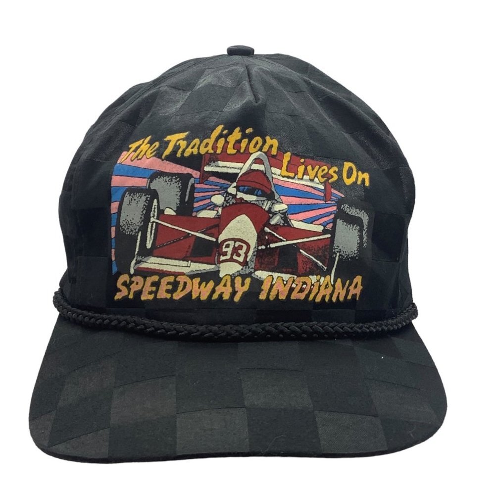 Vtg The‎ Tradition Lives on Speedway Indiana Checkered Baseball Cap Hat Adult OS